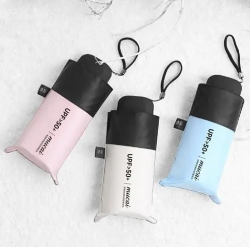 Promotional Custom Printing Wine Bottle Shape Three Folding Umbrella With Silver Coating, detail 4