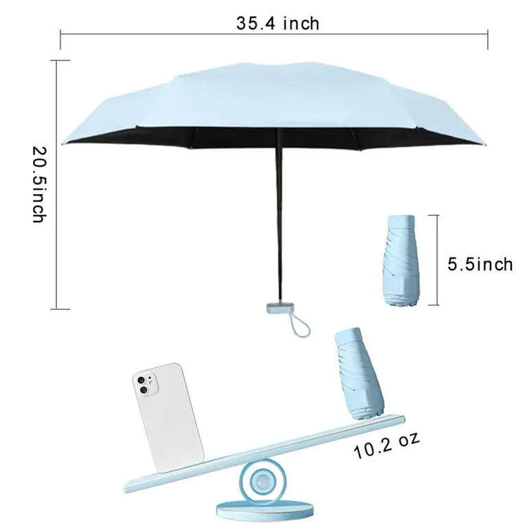5 Folding Sun Umbrella with Mini Case، صورة تفصيلية 3