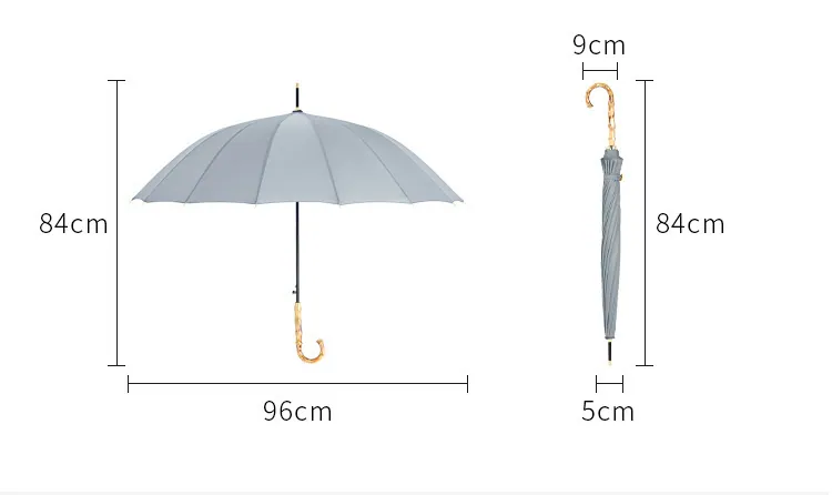 High Quality Windproof Umbrella with Bamboo Handle Umbrella Custom Logo Design Print Umbrella, detalle 7