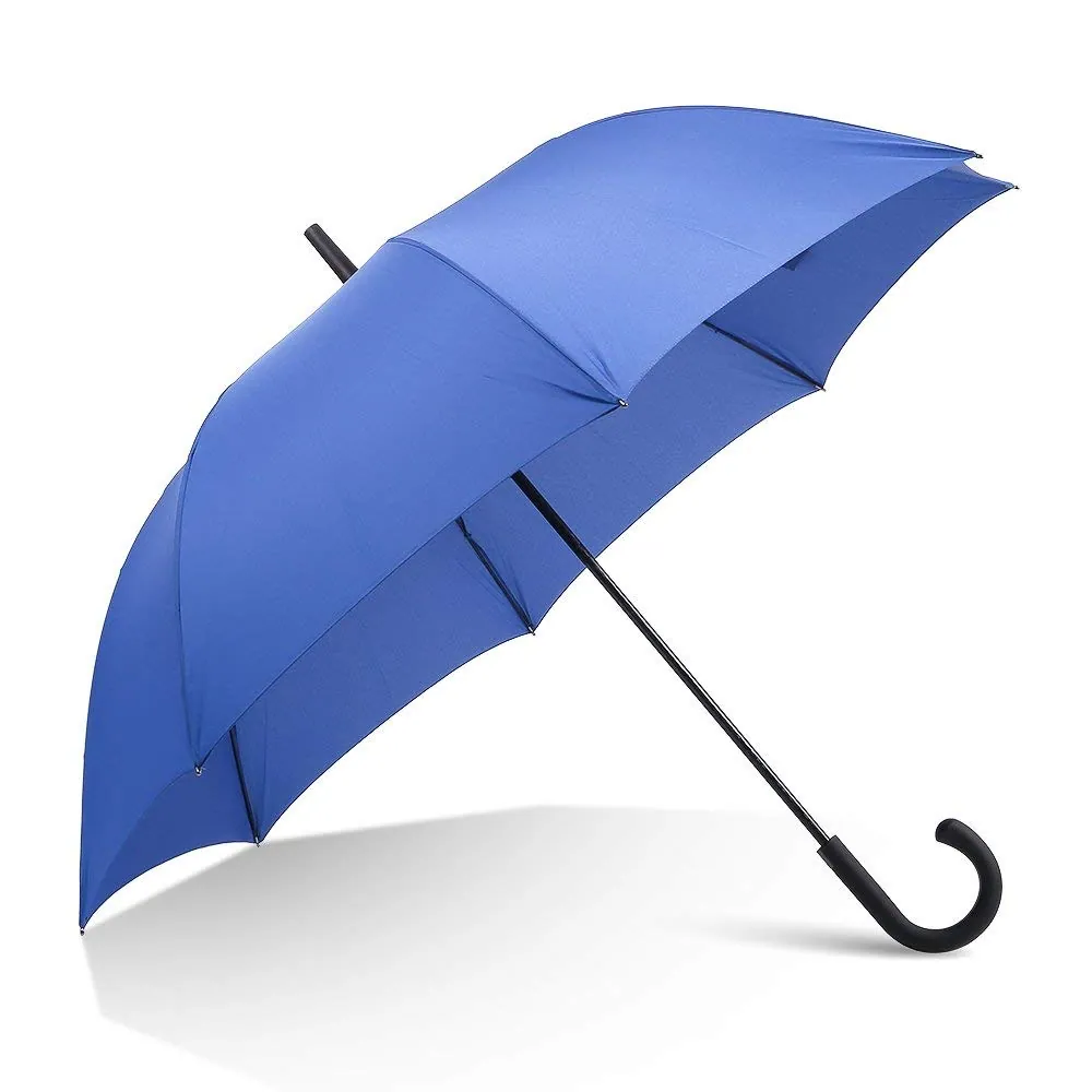 Promotional Large UK Walking Stick Auto Open Hook Handle Straight Umbrella, detail 7