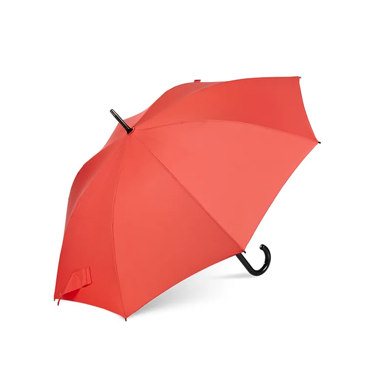 23Inch Plastic Curved Handle Colorful Solid Fabric Stick Janpenses Advertising Umbrella, image 1