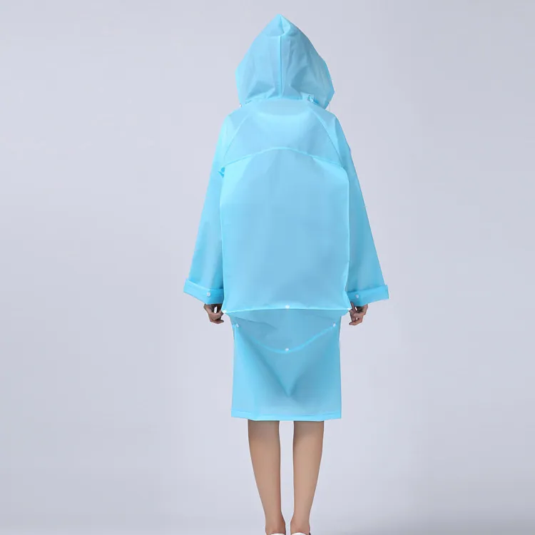 Fashion EVA Men And Women Poncho Jacket With Hood Ladies Waterproof Long Translucent Raincoat Adults Outdoor Rain Coat, Detail 3