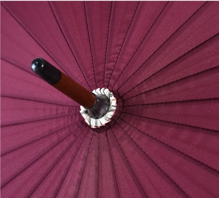 Superwindproof 24k hotsales china wooden umbrella with customized logo, detail 4
