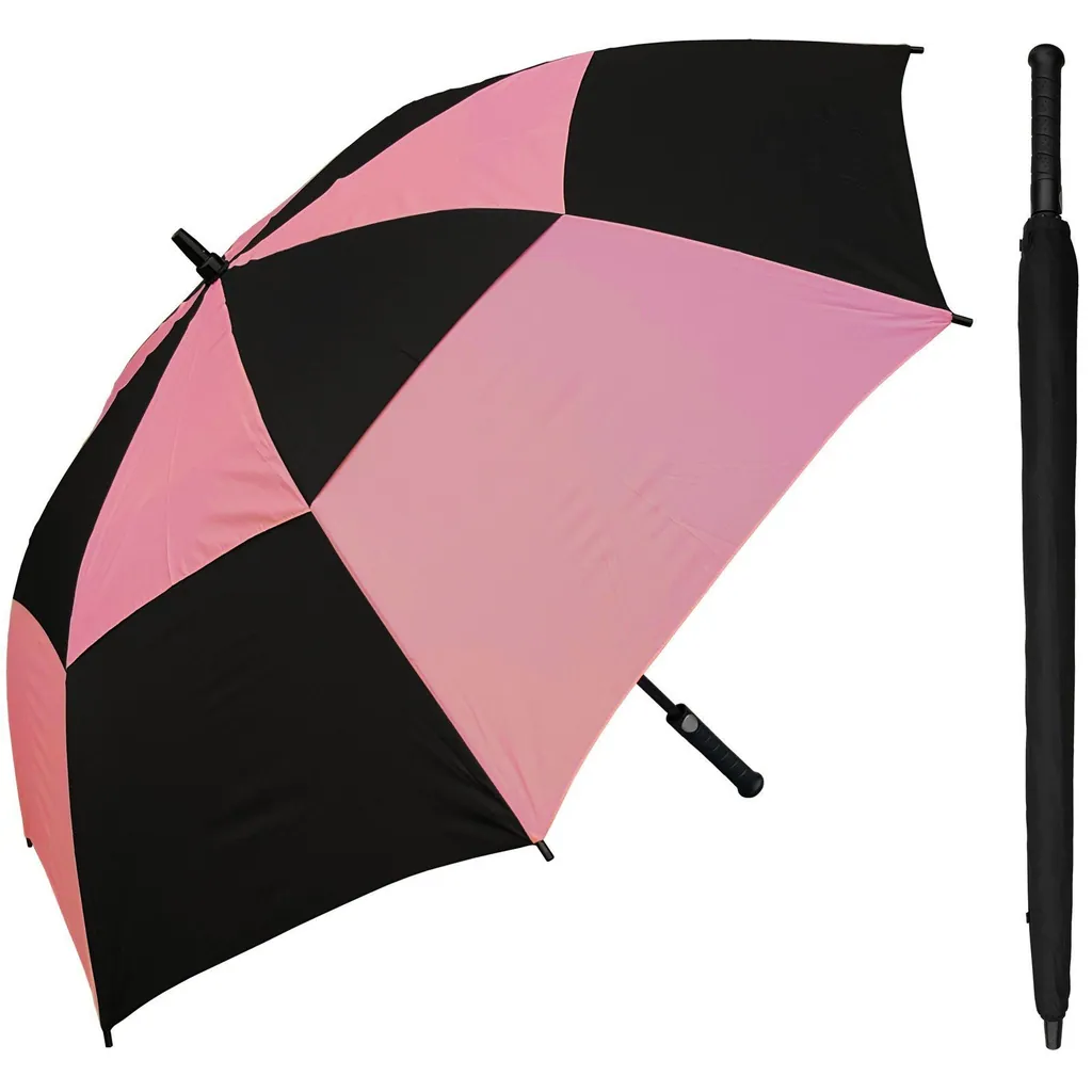 Large golf umbrella with rubber handle, EVA button, rainproof, silver, detail 3