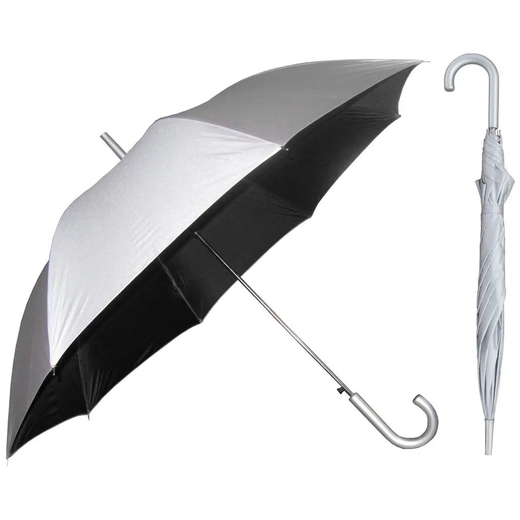 Silver Coating Fabric Promotion Advertising Sunproof Stick Umbrella, detail 4