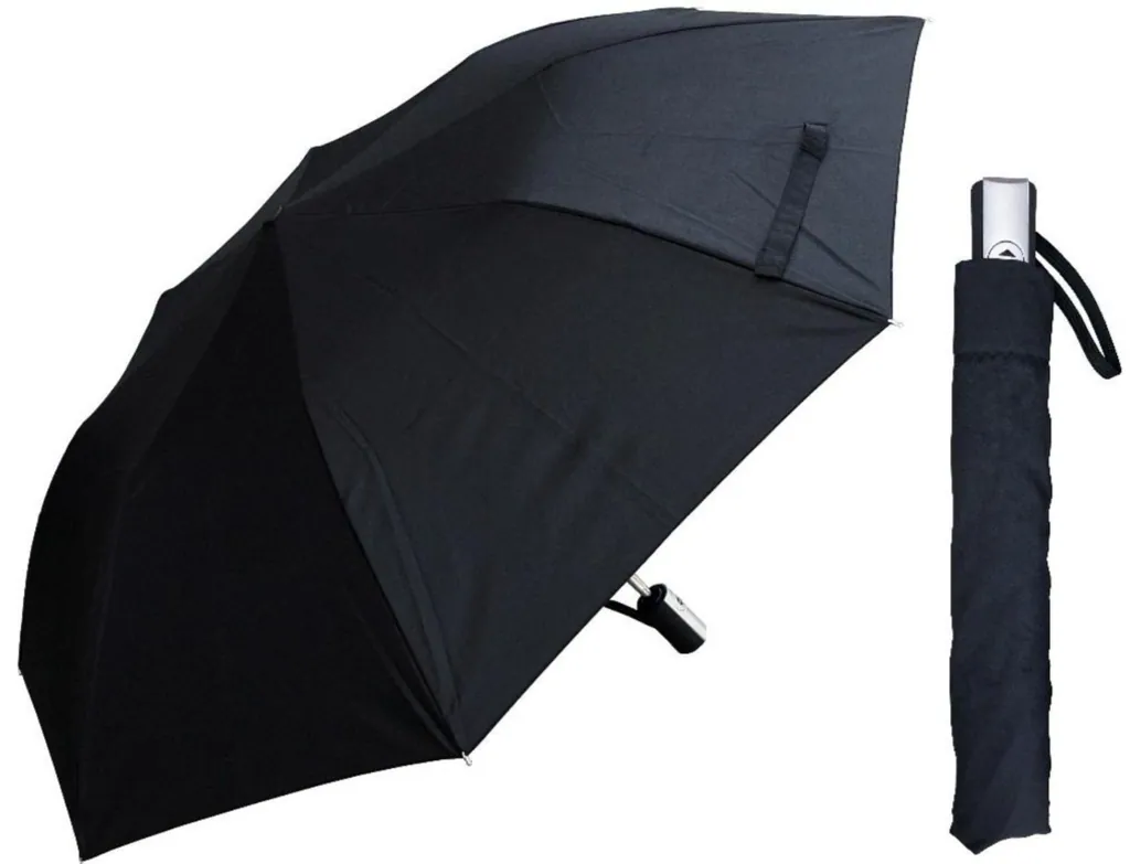 3 Fold Full Open Match Color Rubber Handle Gift Umbrella, detail 3