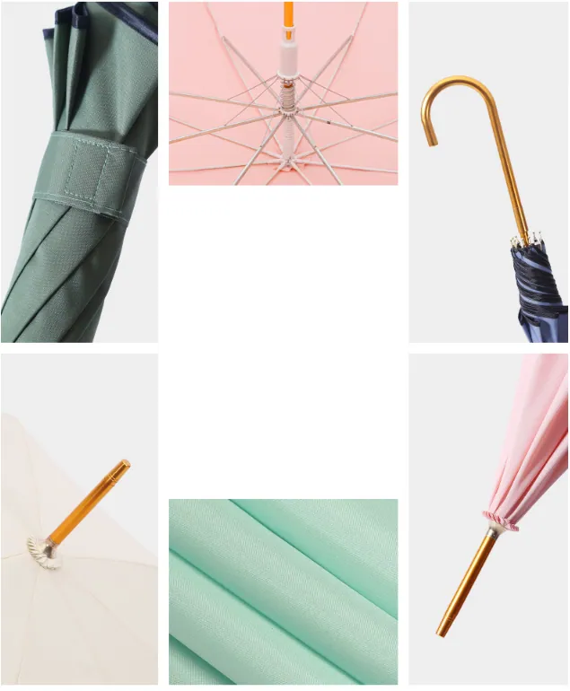 Lotus 2022 Solid Color Straight Lady Automatic Summer Umbrella，细节图 3