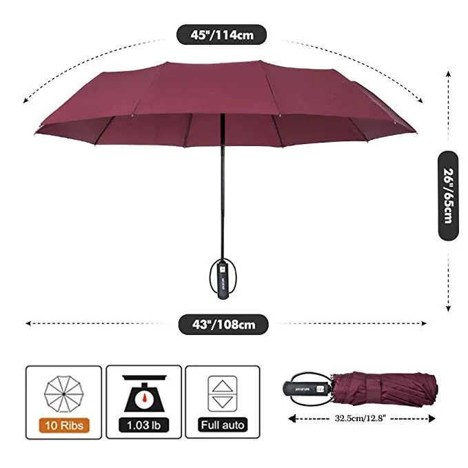 top quality auto open and auto close folding umbrella and windproof umbrella for rain and sun umbrella on sale, detail 4