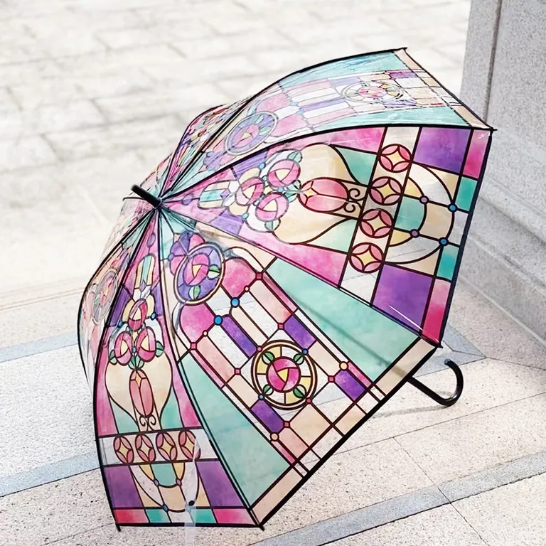 POE umbrella with Special Colorful Window Printing، الصورة 1