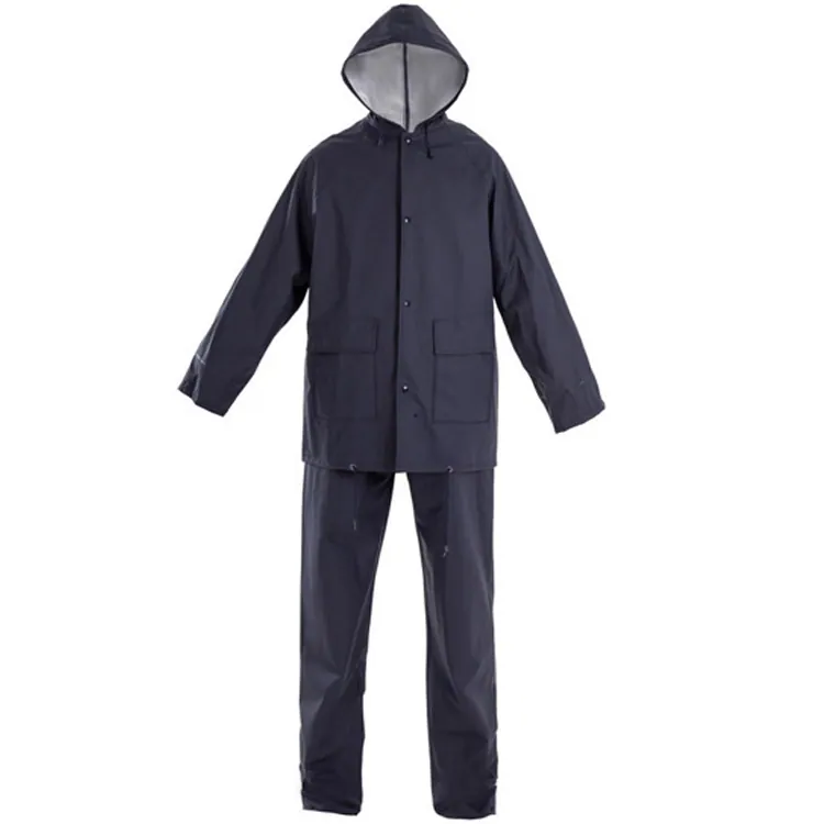 Wholesale Waterproof high quality Promotional cheap Comfortable black Long conjoined Rain Coat، الصورة 1