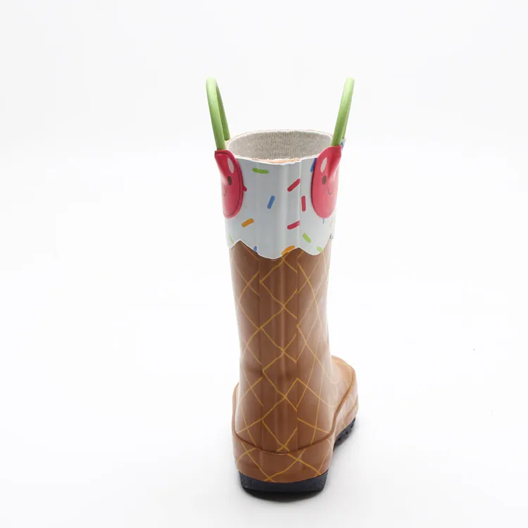 new High quality custom cute printing fashion girls rubber boots wholesale، صورة تفصيلية 3