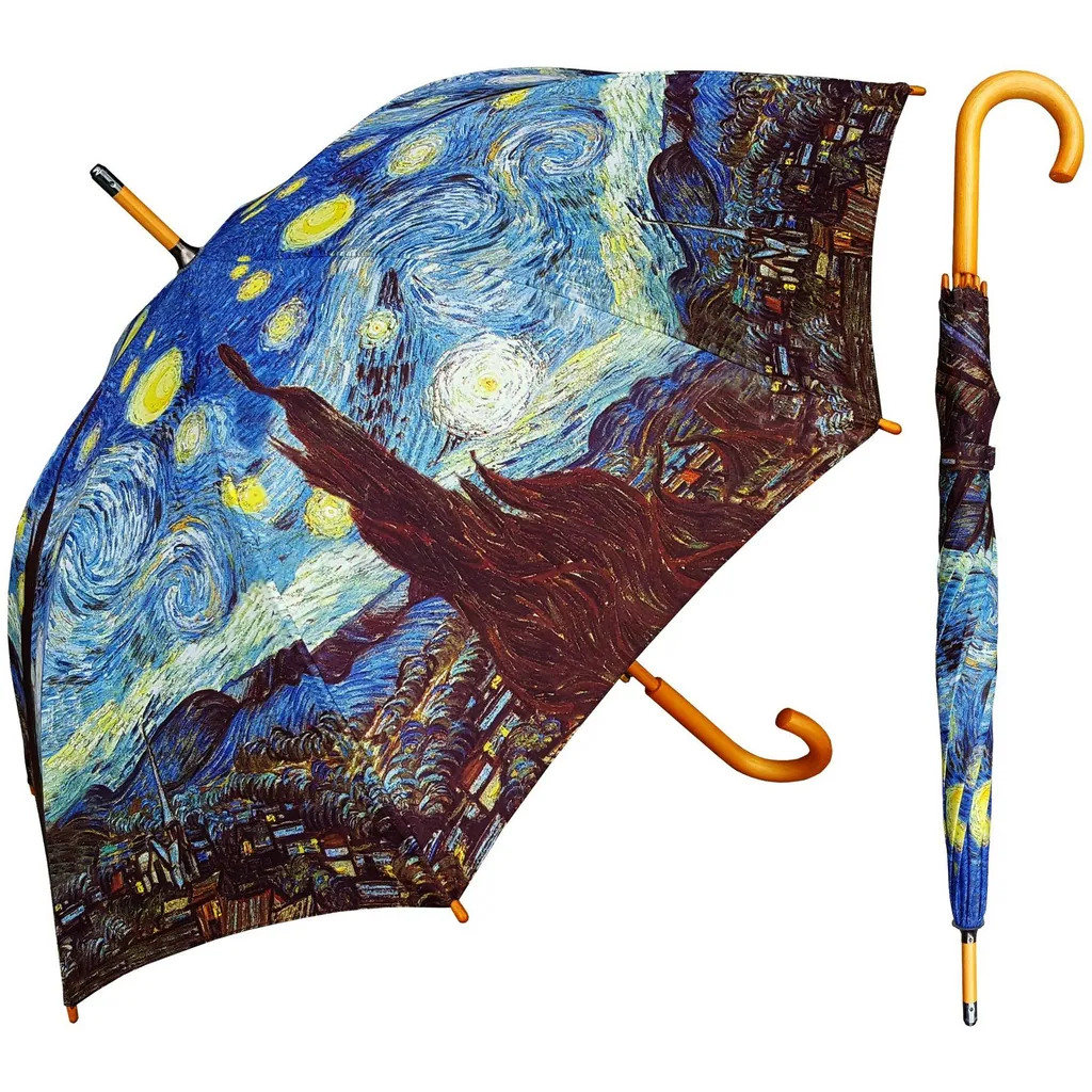 23inch*8K Curved Wooden Handle And Wooden Shaft Beautiful Design Gift Umbrella, detail 4