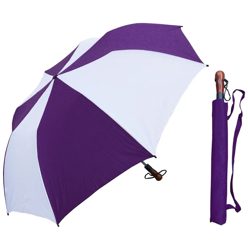 27Inch 2 Fold Golf Wooden Handle Large Size Fold Umbrella, detail 2