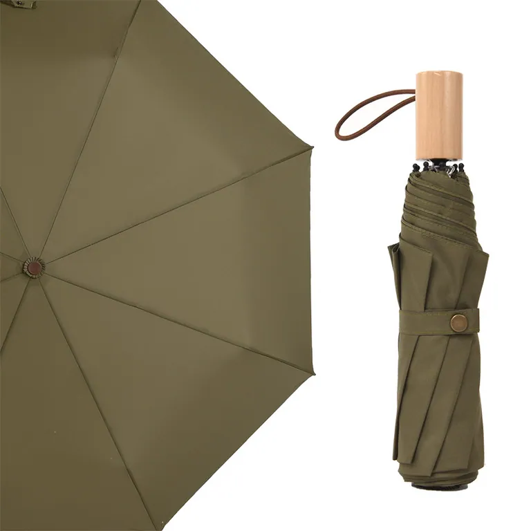 Wholesale custom pongee fabric 3fold umbrella promotional rain umbrella，第 1 张图片