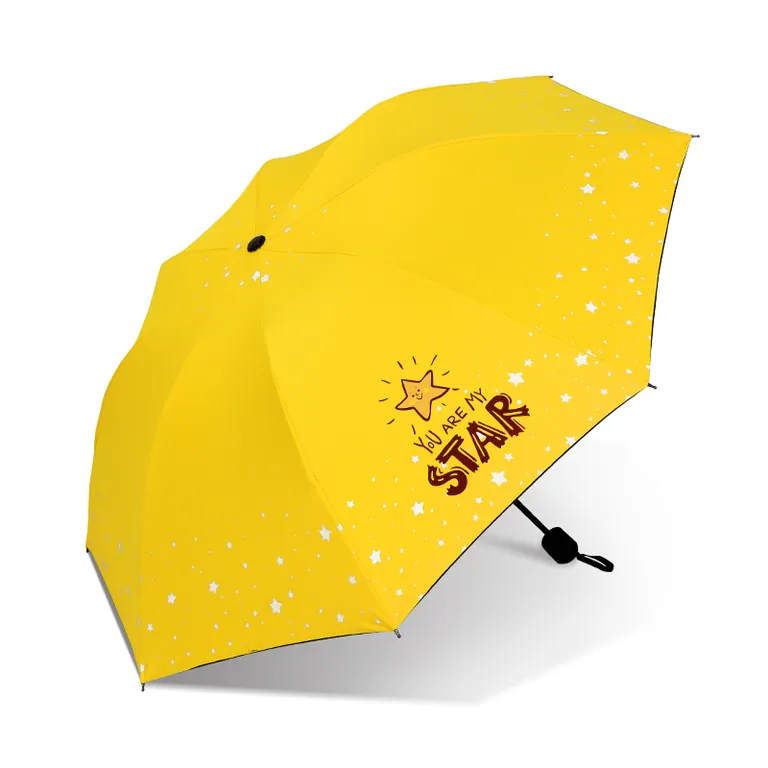 Sunproof Customized Design Colorful Star Compact Pocket Umbrella, image 1