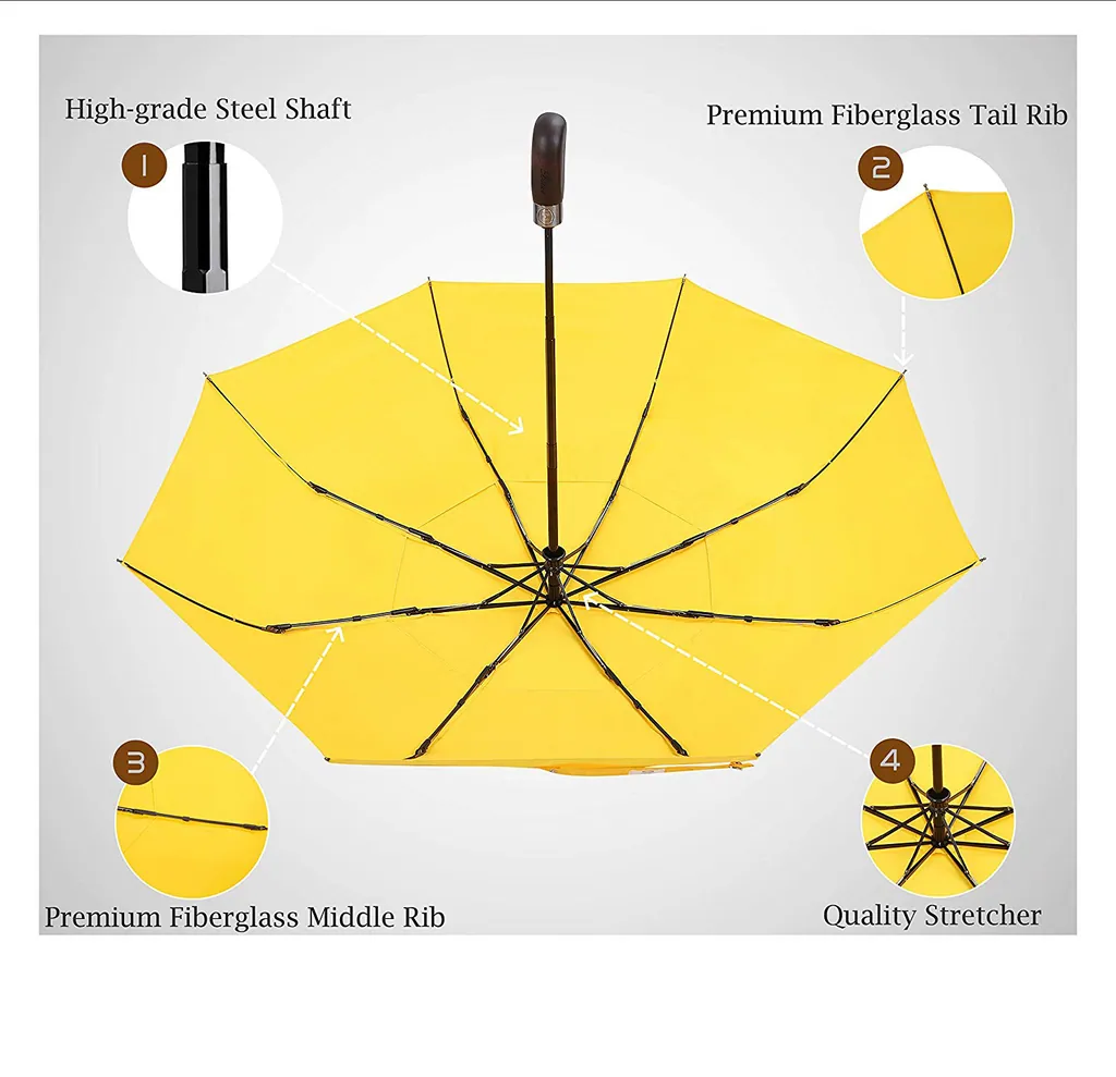 BSCI Shaoxing Supplier Foldable Umbrella Large Size Windproof 3 Folding Umbrella, detail 4