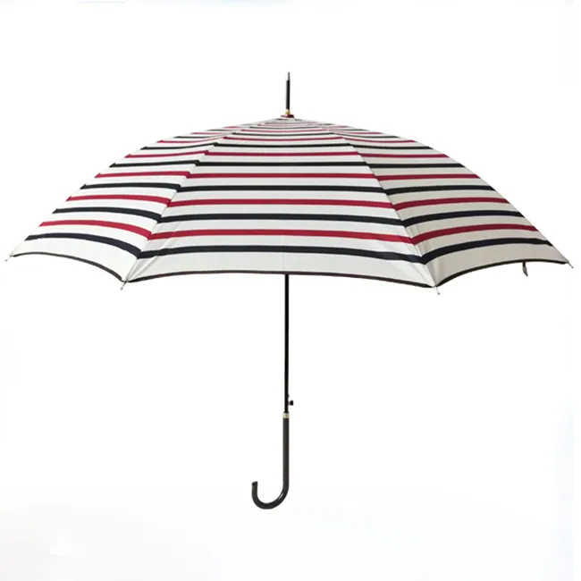 Stripe Print Light Straight Lady Umbrella With Long PU Handle, image 1