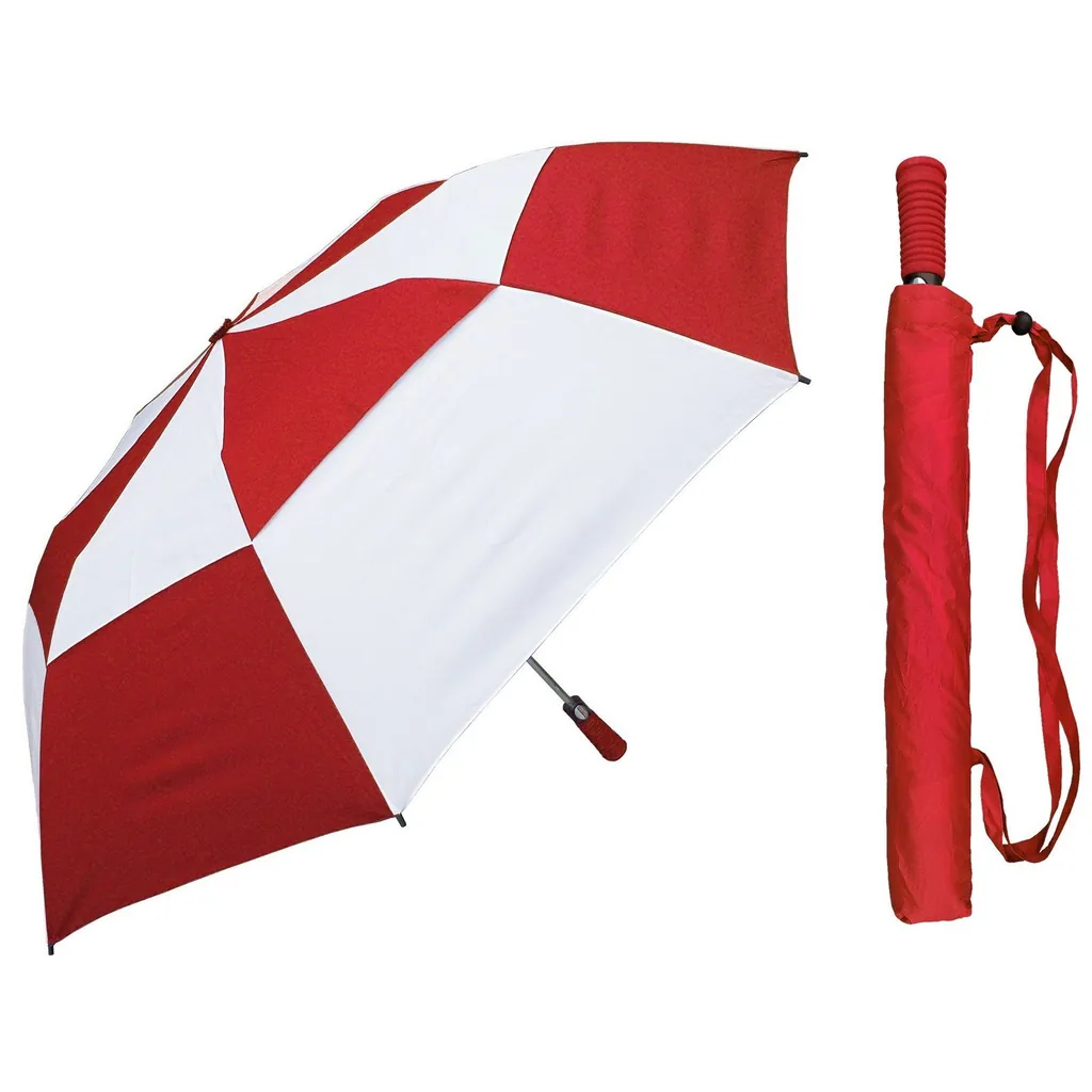 2 Fold Double Layer Canopy Golf Promotion Umbrella With Pouch, detail 5