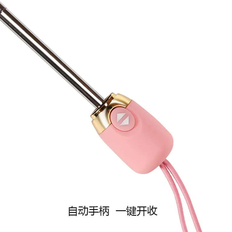 Custom pongee fabric 3fold auto open umbrella promotional rain umbrella，细节图 3