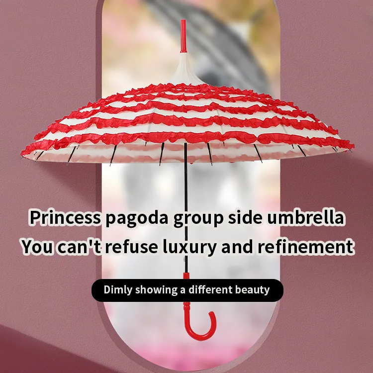 Wedding Pagoda Shaped Umbrella with Custom Design، صورة تفصيلية 3
