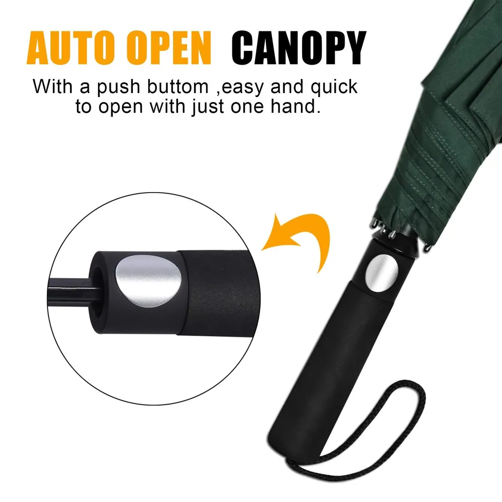 Wholesale Auto Open Strong Windproof Wind Resistant 2 Fold Vented Umbrella,细节图 4