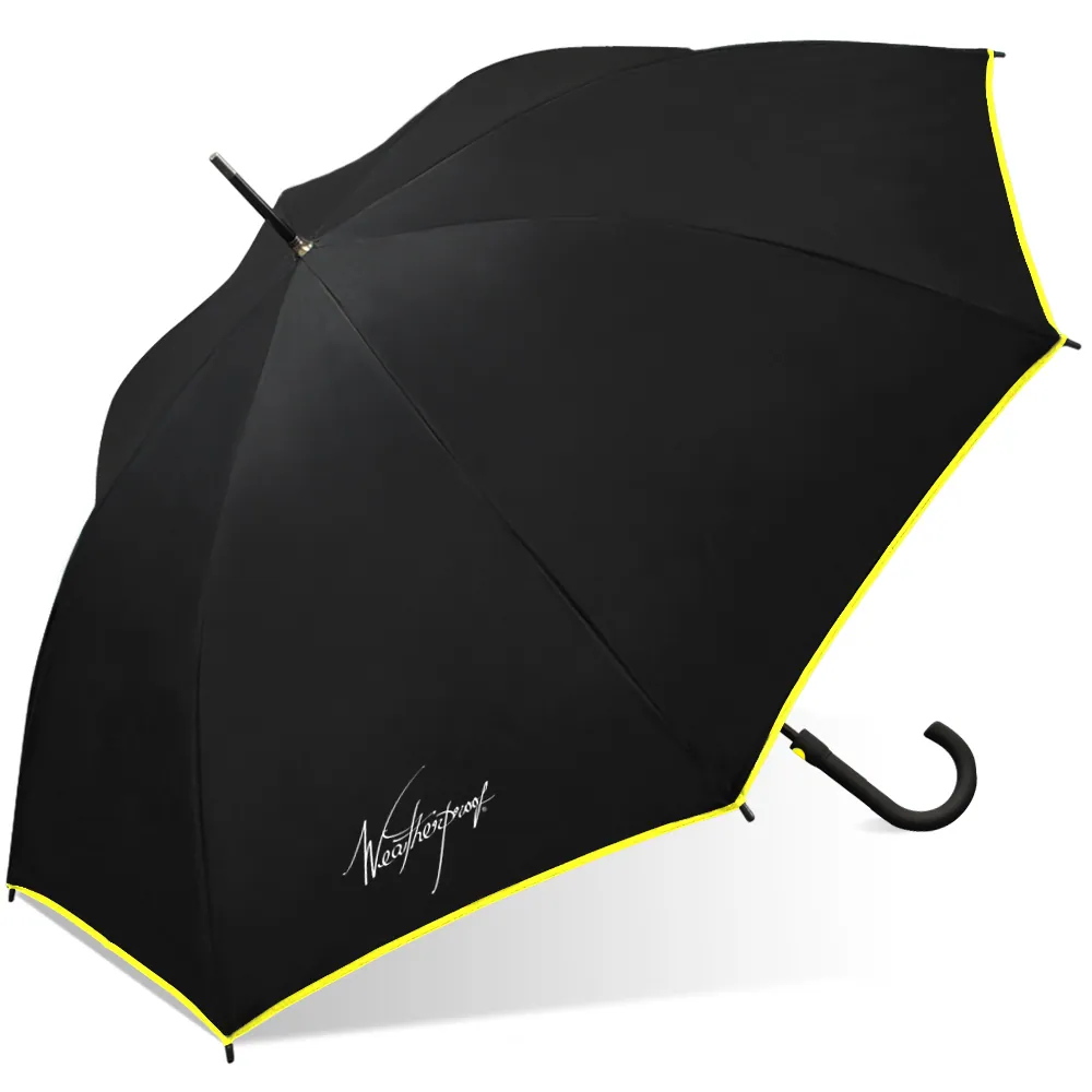 30inch Auto Open Match Color Fiberglass Windproof Frame Plastic Rubber Hanlde Golf Umbrella, detail 2