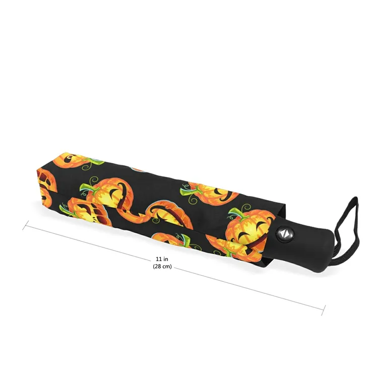UV Protection Pumpkin Umbrella with Halloween Printing,细节图 3