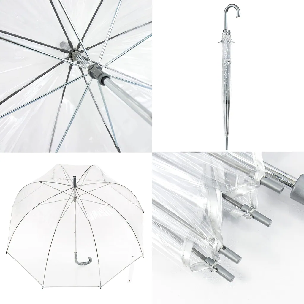 Material POE Umbrella Clear Pure Umbrella for Outdoor، صورة تفصيلية 2