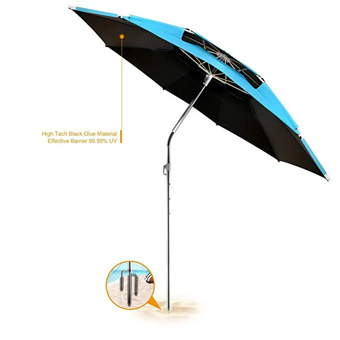 1.8m Outdoor Fishing Camping Folding Waterproof Sunscreen Umbrella Beach Rest Angling Universal Anti UV Sunshade Umbrella Awning، صورة تفصيلية 3