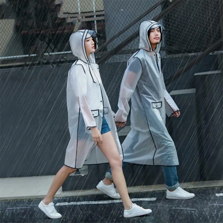 Amazon Top Seller Wholesale Clear Transparent Plastic PVC Handbag Women Raincoat Jacket Poncho Waterproof Rain coat، الصورة 1