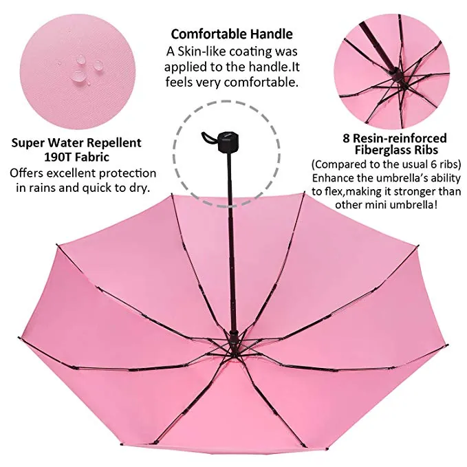 Compact Umbrella Quality Windproof Travel Umbrella Lightweight Mini Umbrella for Pocket، صورة تفصيلية 3