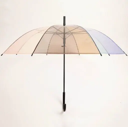 New Fashion Transparent POE Colorful Bubble Dome Straight Umbrella with J Handle, image 1
