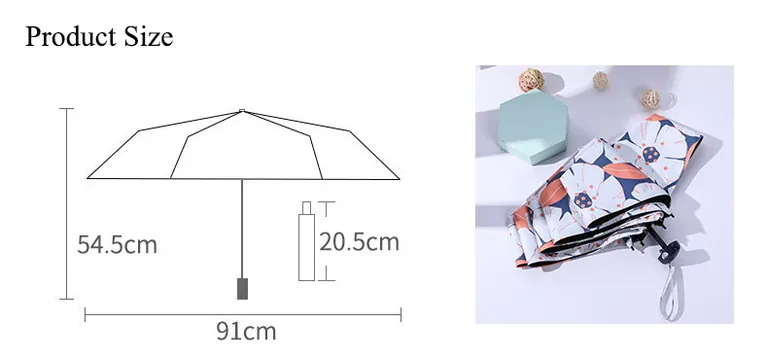 Lotus New Design Carry Bag Black Coating Clear Folding Umbrella in Rainy and Sunny Day، صورة تفصيلية 2