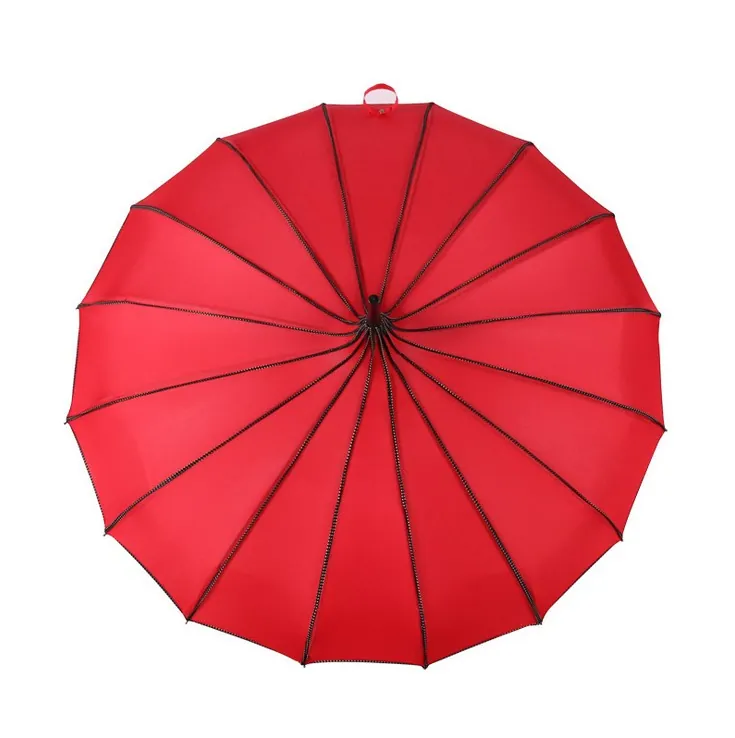 New Arrival Large Long Handle 16k Auto Open Classical Tower Pagoda Umbrella, detail 2