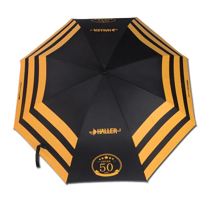 Advertising Promition Straight Windproof Fiberglass Frame Rubber J Handle Stick Umbrella, detail 3