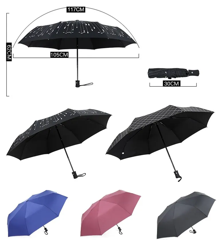 23inch*8k Full Open Style Colorful Silk Printed On All Panels Compact Fold Umbrella, detail 8