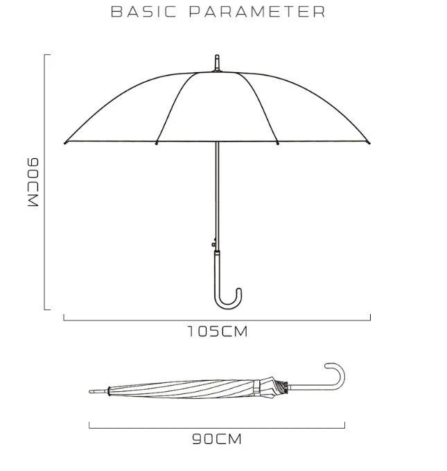 Lotus 2022 Solid Color Straight Lady Automatic Summer Umbrella，细节图 2