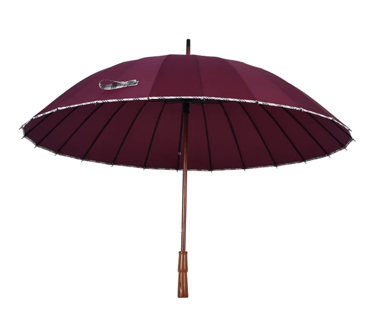 Superwindproof 24k hotsales china wooden umbrella with customized logo, detail 1