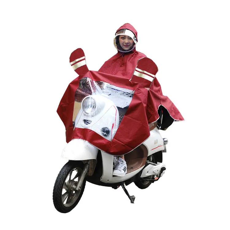 wholesale Add thick Oxford cloth electric car poncho raincoat LOGO custom safety luminous double brim raincoat, detail 5