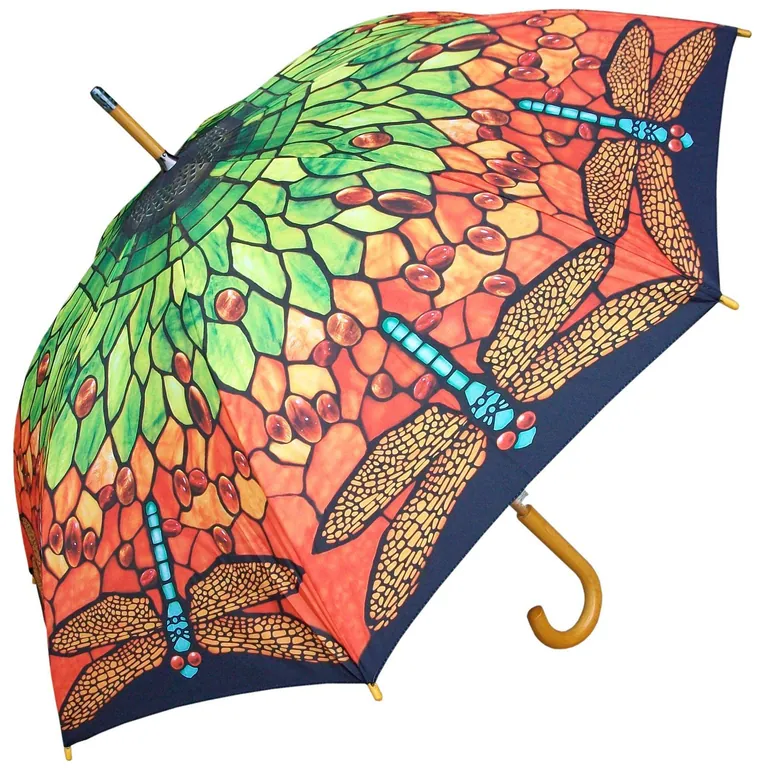 23 inch * 8K curved wooden handle and wooden shaft beautiful design gift umbrella, image 1