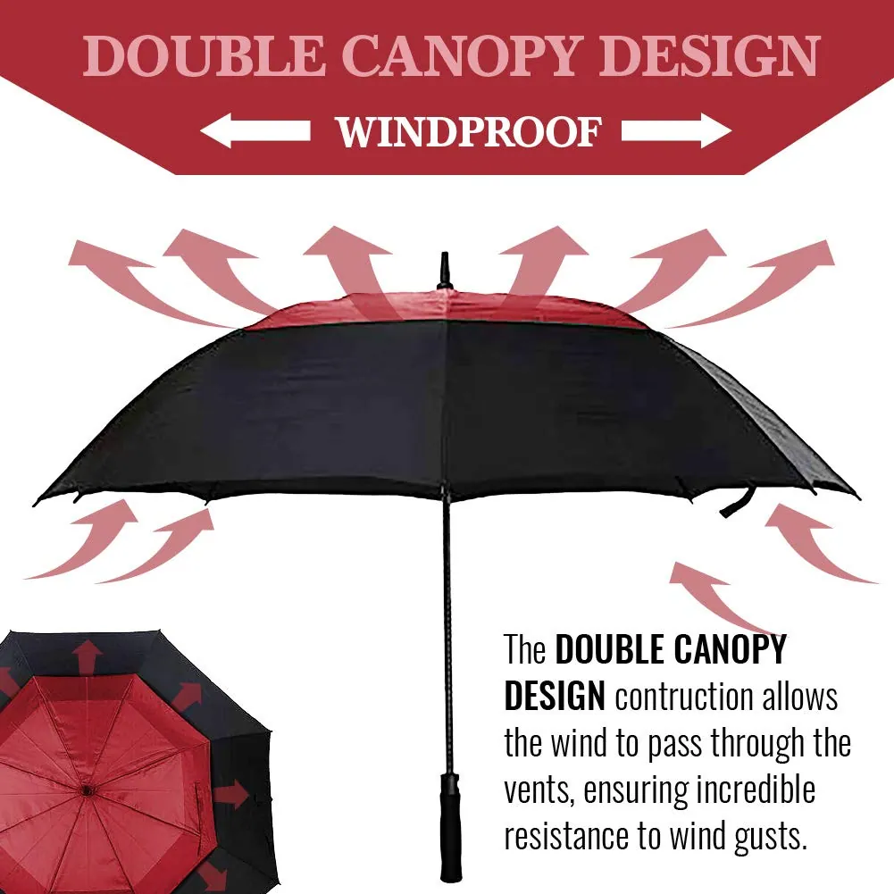 LotusUmbrella Big size double layer straight golf umbrella with logo printing, detail 2
