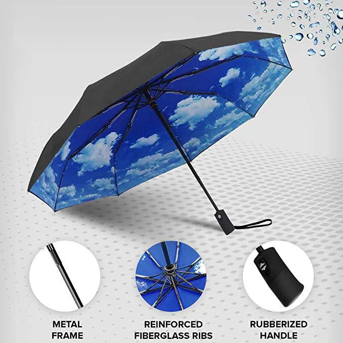 Factory lowest price transparent small automatic 21 inch 8 ribs trave mini 3 folding umbrella, detail 2
