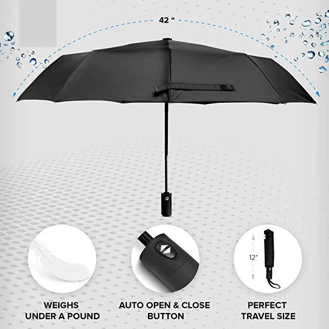 Factory lowest price transparent small automatic 21 inch 8 ribs trave mini 3 folding umbrella, detail 3