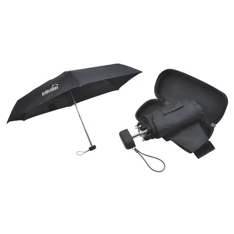 EVA Bag Mini Aluminum Light Frame 5 Fold Umbrella With Logo On Bag, image 1