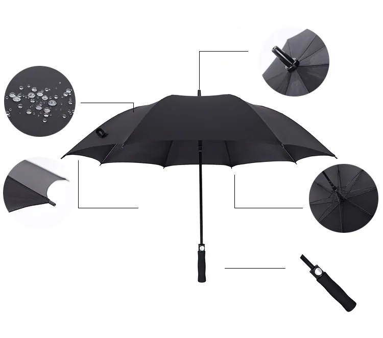 Lotus 2022 Cheap Straight 27inch Golf Large Custom Logo Umbrella，细节图 3
