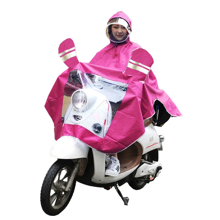 wholesale Add thick Oxford cloth electric car poncho raincoat LOGO custom safety luminous double brim raincoat, image 1