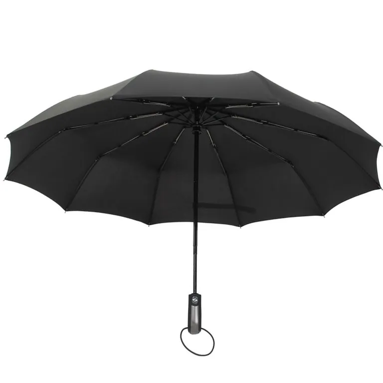 Fashion Classic Design 23 inch* 10 ribs Automatic 3 Folding 10Rib Waterproof Promotional Ladies Folding Umbrella, image 1