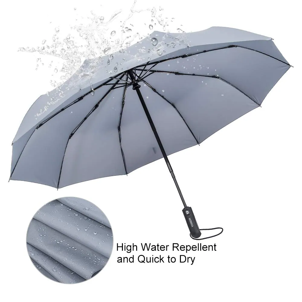 Promotional compact travel umbrella, three closed automatically open, wind-proof color printing, detail 2