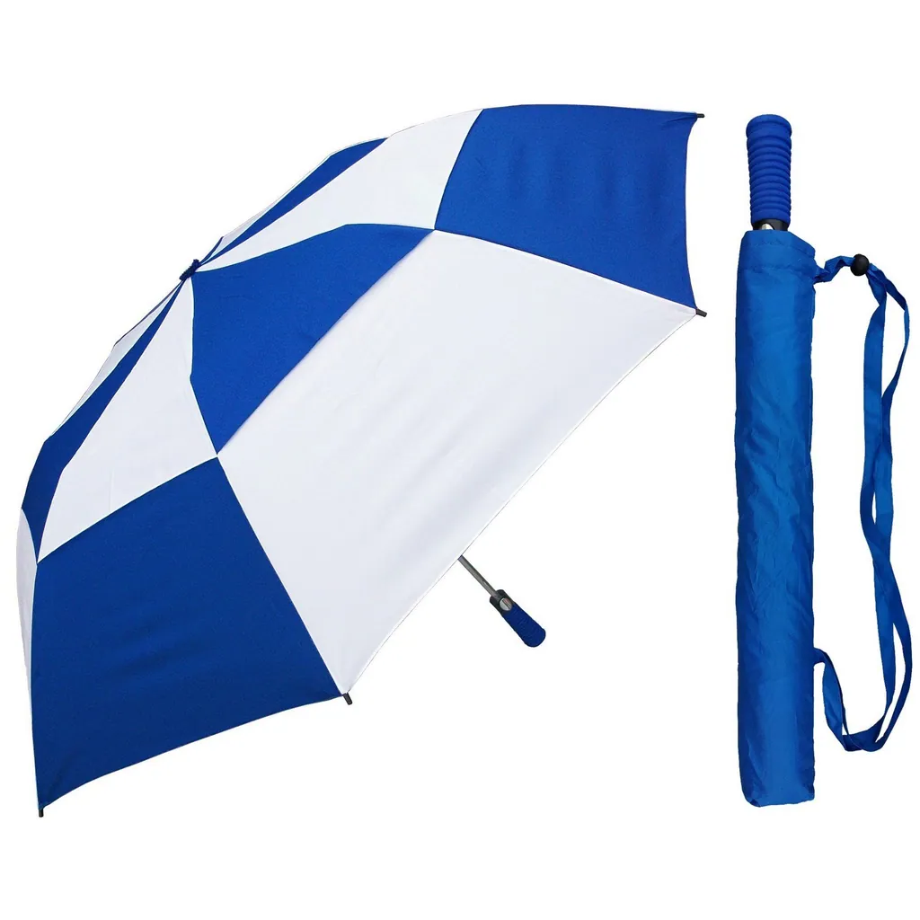 2 Fold Double Layer Canopy Golf Promotion Umbrella With Pouch, detail 3