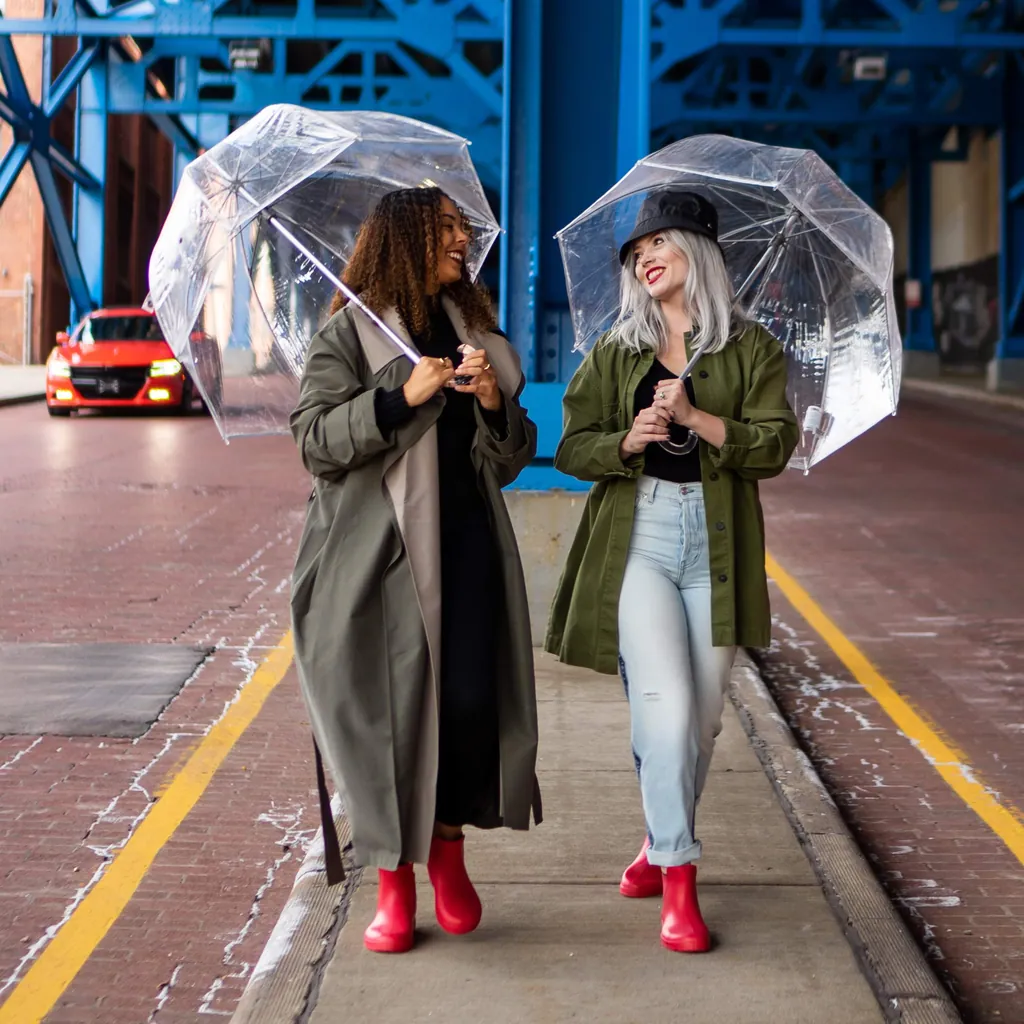 Material POE Umbrella Clear Pure Umbrella for Outdoor، صورة تفصيلية 3